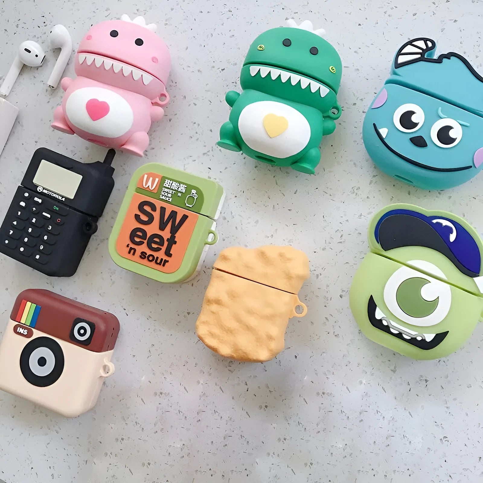 Cartoon animal design silicone case for Apple AirPods charging case in multiple colours
