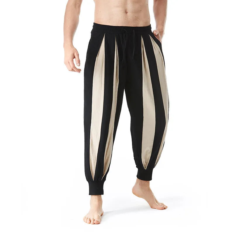 Men's straight-cut casual trousers in polyester available in four colours with Asian sizing standards