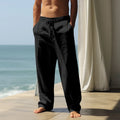 Men's casual cotton trousers in seven colour options with straight leg loose fit