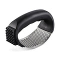 304 stainless steel garlic press in modern design with 11cm by 7cm dimensions