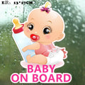 Reflective baby on board car bumper sticker with baby design on pet material