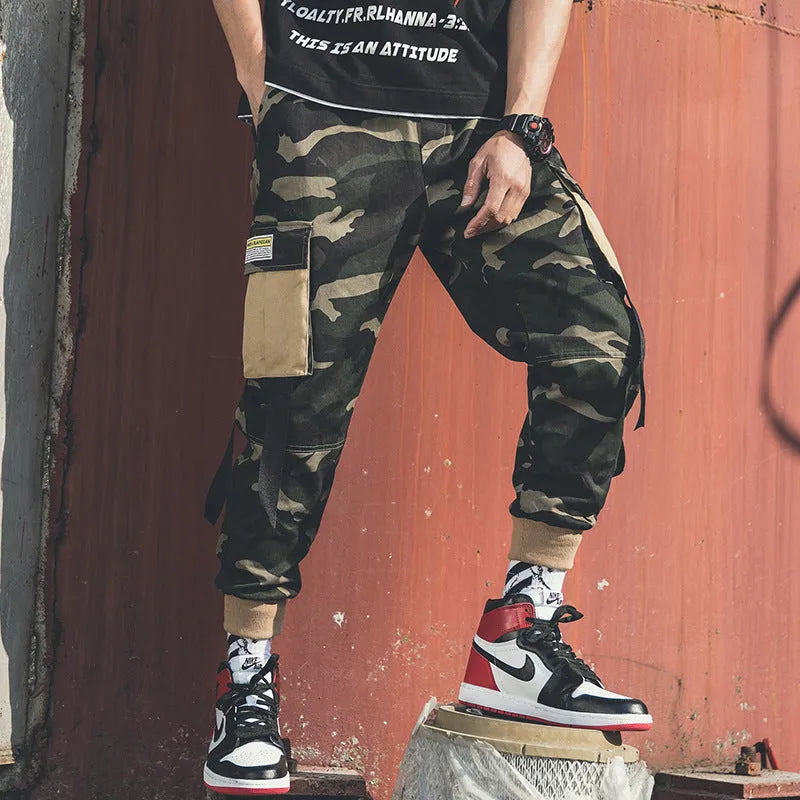 Men's loose casual overalls in cotton blend, 70% cotton, available in Green or Purple, sizes M to 3XL.