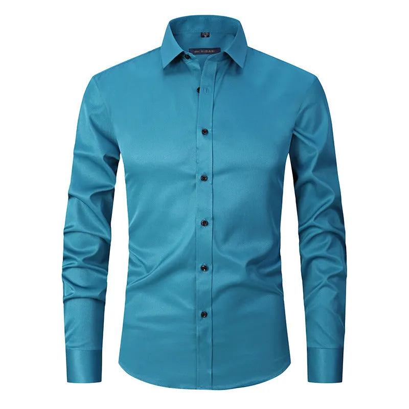 Men's long sleeve stretch work shirt in polyester, shown in a colour style from the available range.