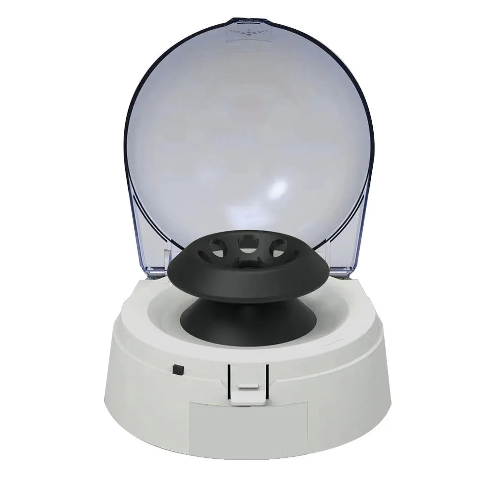 Mini laboratory centrifuge with compact design measuring 157x170x120mm