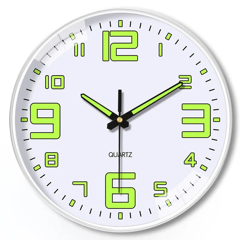 8 inch luminous wall clock with modern design in plastic construction