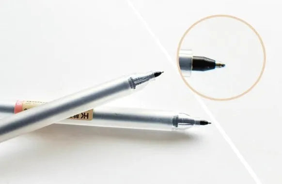 Pack of twelve Muji gel pens with clear barrels and 0.5mm fine black ink nibs