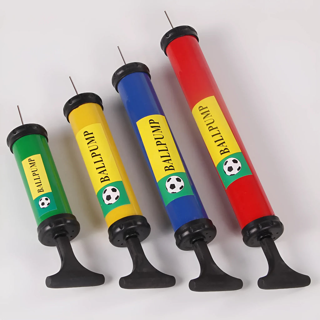 Mixed colour plastic manual pump for basketballs, footballs, volleyballs, and balloons