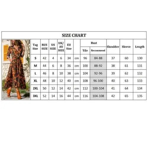 Women's vintage print chiffon dress with V-neck and high-waisted A-line skirt in multiple colour options