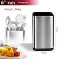 Stainless steel kitchen tool holder with detachable bottom in black or white for knife and utensil storage