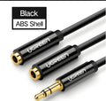 20cm headphone replacement cable with 3.5mm gold-plated connectors in black, grey or white colours