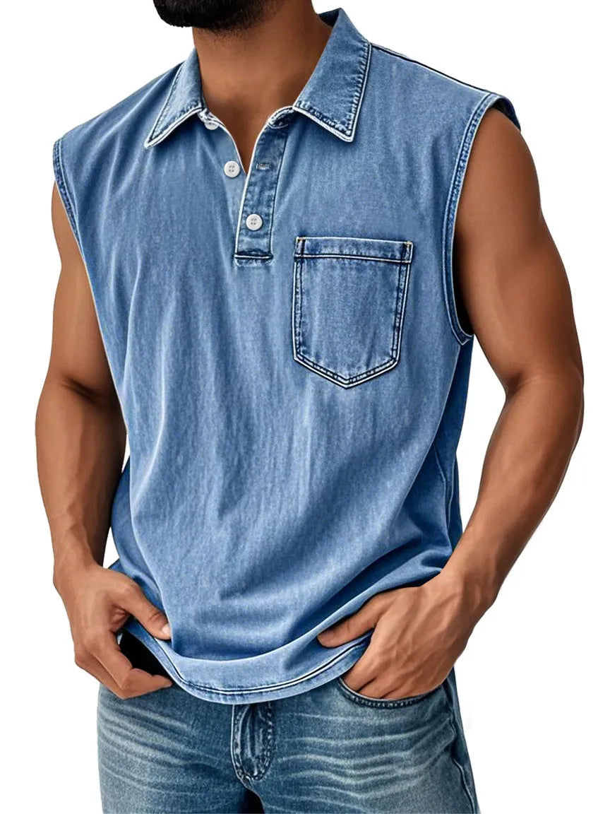 Men's short sleeve polo shirt with digital print design in loose fit