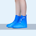 Women's reusable white PVC waterproof high-top shoe covers for outdoor rain protection