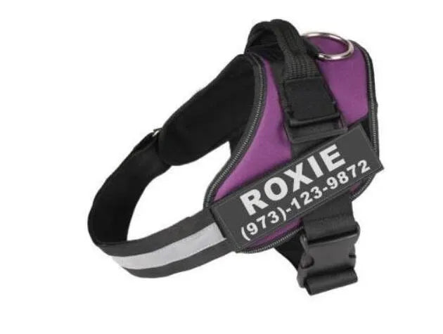Reflective adjustable nylon no-pull dog harness vest in multiple colours