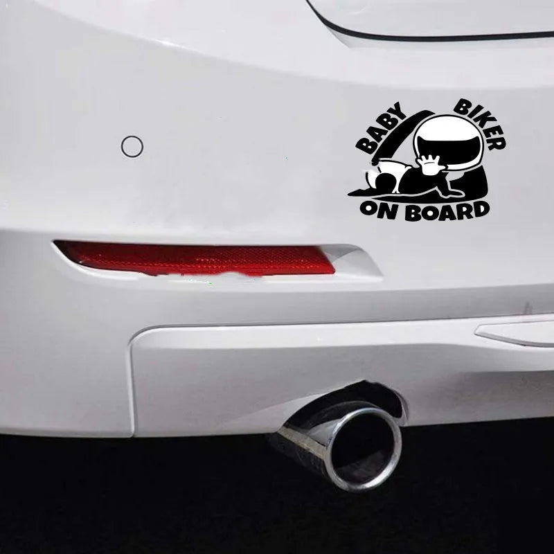 Reflective Baby on Board car sticker measuring 14.5cm by 15cm