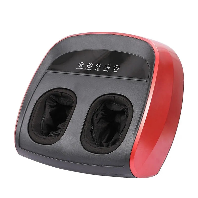 Flip automatic foot massager in red colour with rolling mechanism and control panel