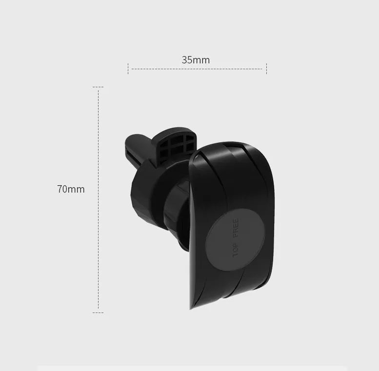 Glory black car phone holder mounted on car air vent with adjustable phone cradle