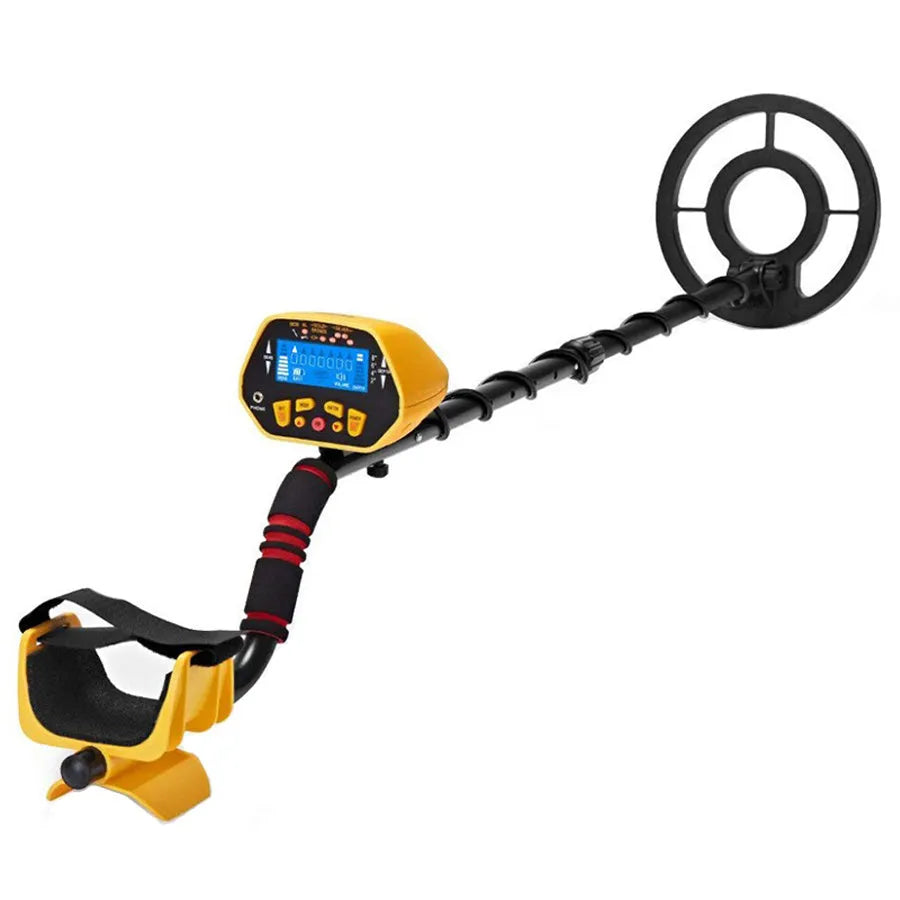 GC1028 black and yellow metal detector with LCD display and waterproof search coil