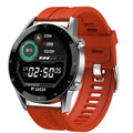 Men's multifunctional sports watch with black genuine leather strap and 1.3-inch touchscreen display
