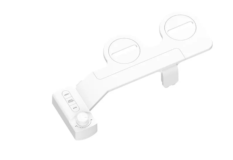 KB06 pure white manual wash butt-lifting tool with button control and multiple plumbing connectors.