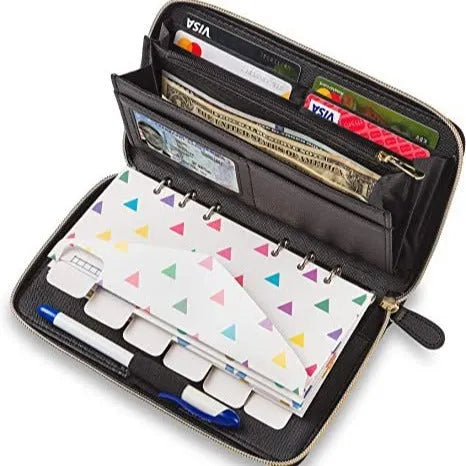 Slim anti-theft RFID blocking card holder wallet in PU leather showing colour options