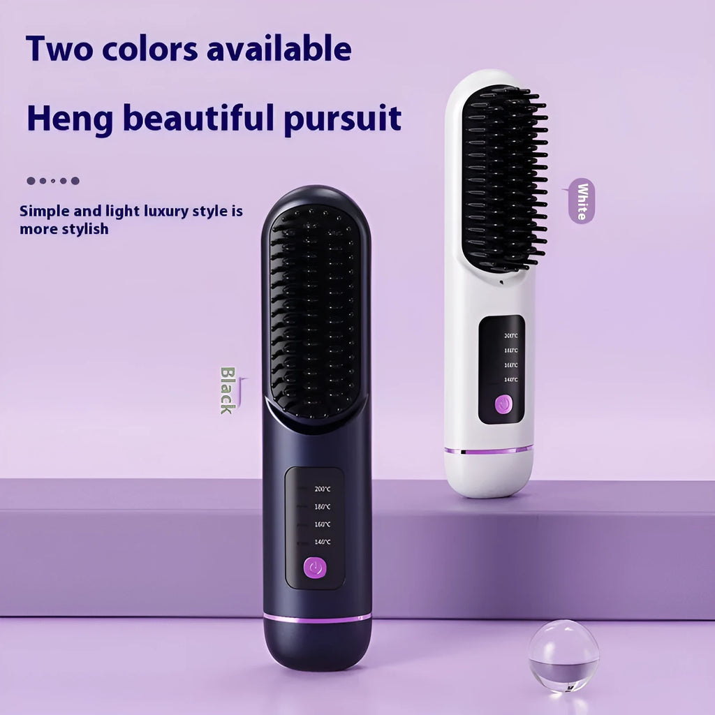 Portable charging negative ion straight hair comb in blue, grey or white colours
