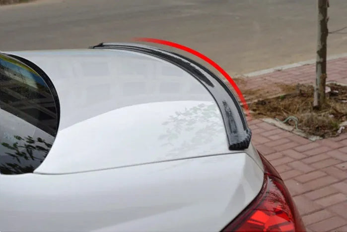 Black PU automobile tail decorative strip 3.2cm x 150cm self-adhesive trim for rear bumper or boot lid