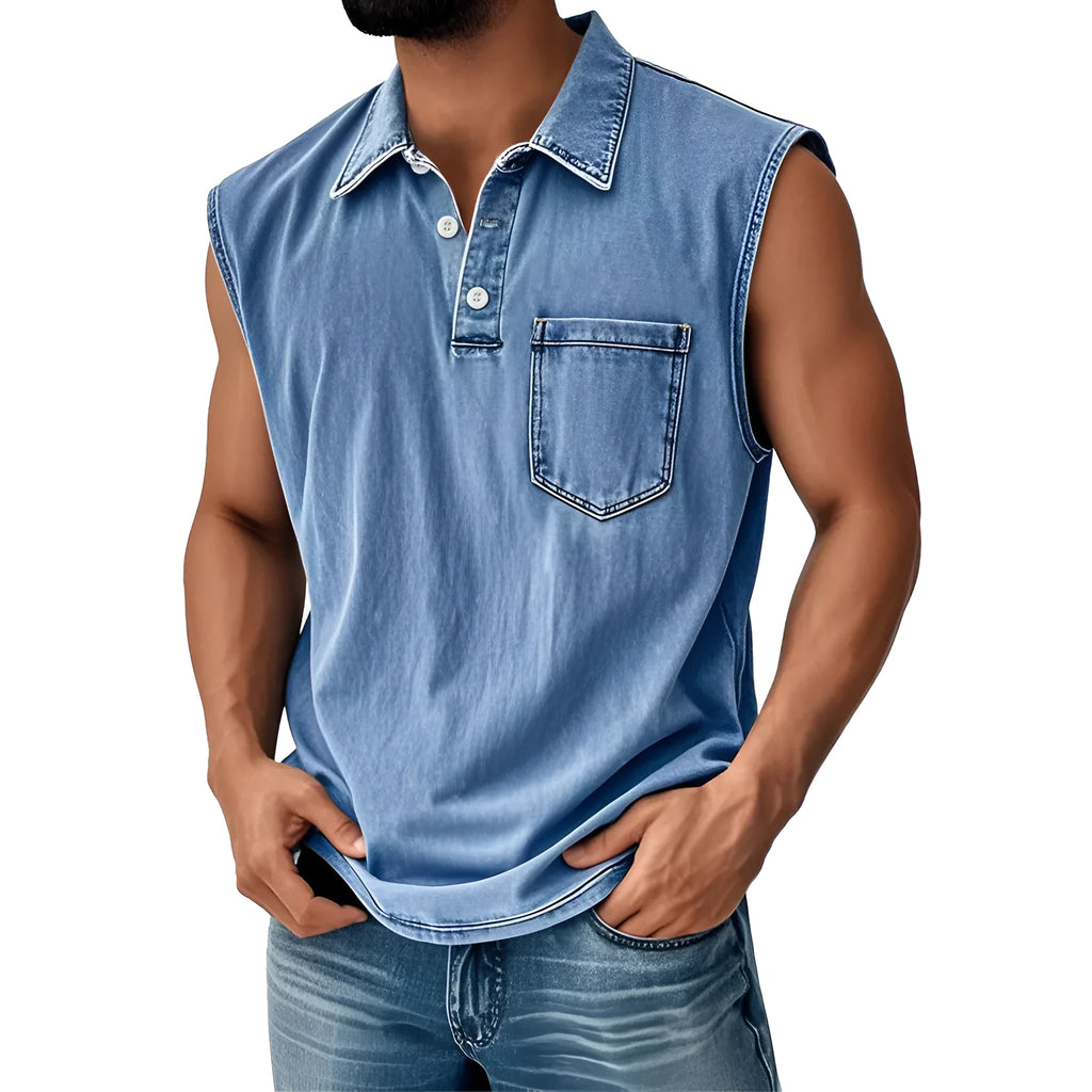Men's short sleeve polo shirt with digital print design in loose fit