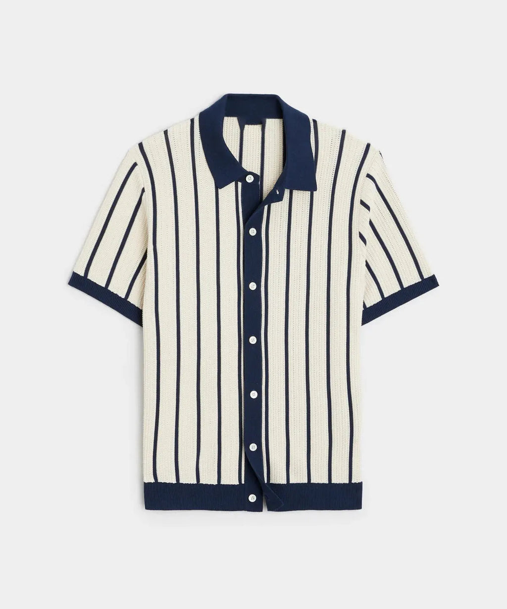 Men's white lapel collar knitted shirt in ice silk spandex fabric with asymmetric design detail