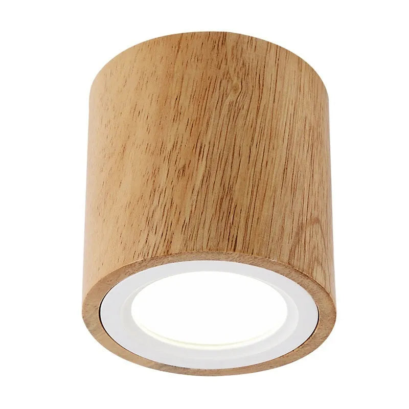 Solid wood surface mounted downlight for corridor and entrance ceilings in modern simple design