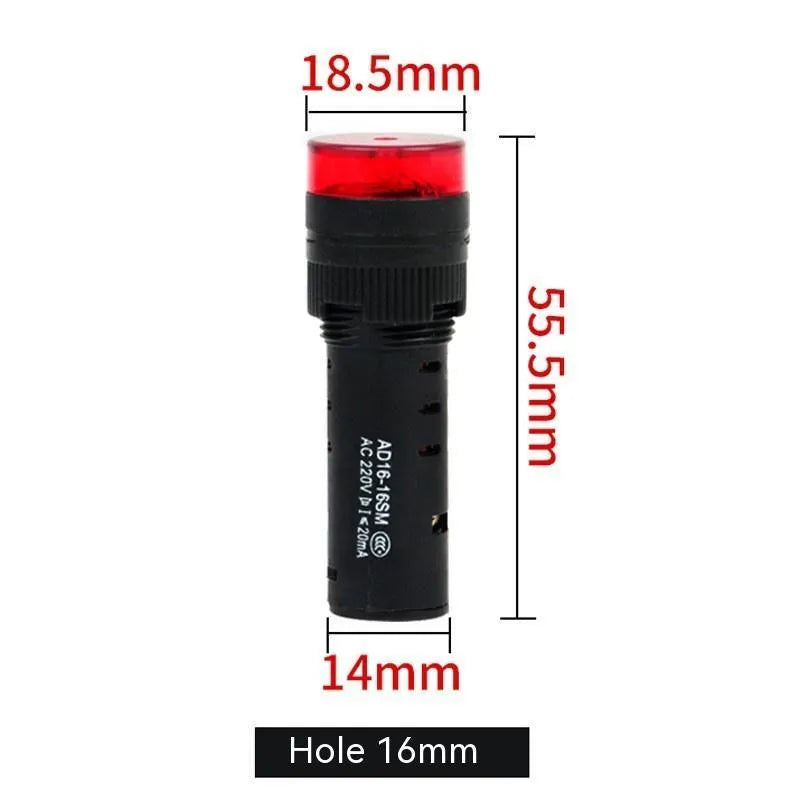 AD16-22SM red LED flashing sound and light buzzer for 22mm panel mounting.