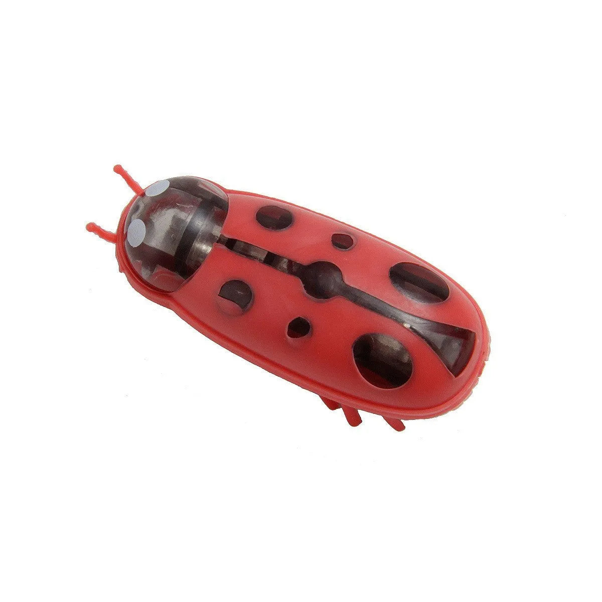 Electric jumping insect cat toy showing miniature worm design and compact 4.5cm plastic construction
