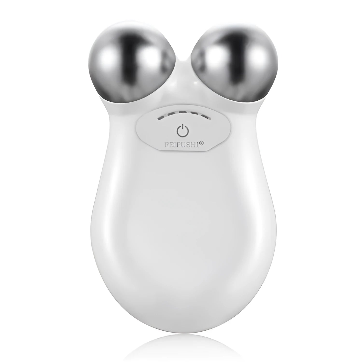 Pink and white micro current facial lifting device for skin firming, showing compact size.