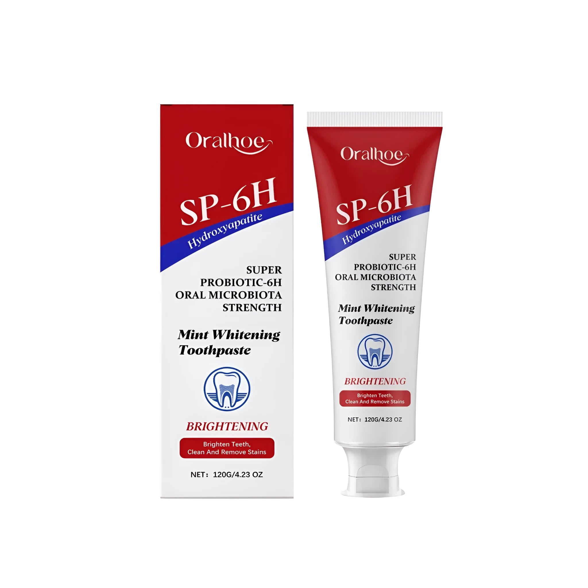 120G tube of Mint Bright White Toothpaste with hydroxyapatite and lactobacillus fermentation product for daily oral care