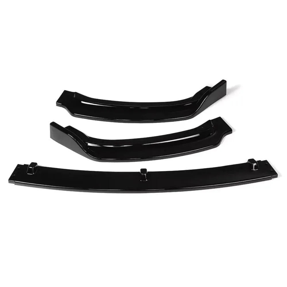 Black polypropylene front bumper lip spoiler for BMW F30 and F35 3 Series models