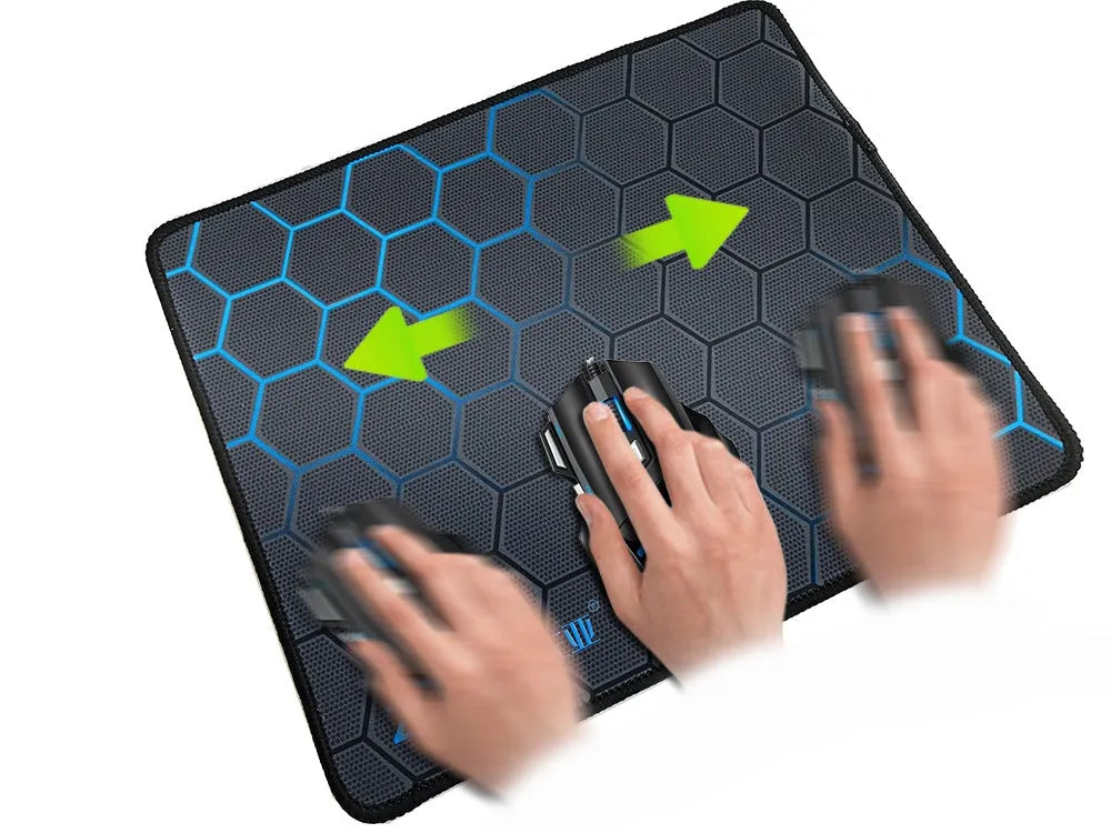 Custom cartoon design mouse pad with natural rubber base showing three size options