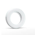 Black LED selfie ring light for mobile phones with USB cable for rechargeable photography lighting