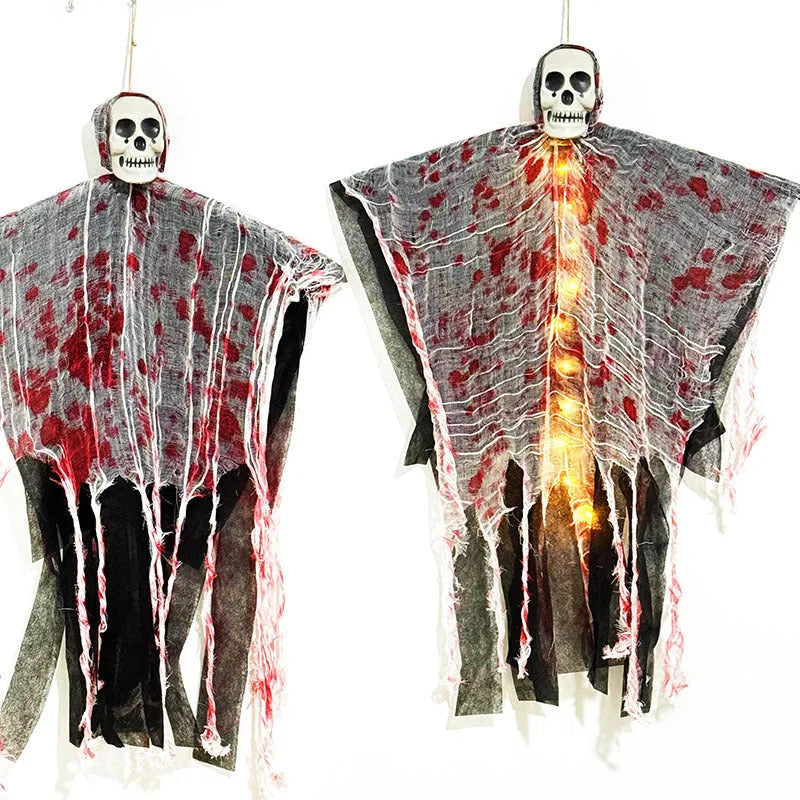 Blood-dyed luminous skull hanging ghost Halloween outdoor decoration