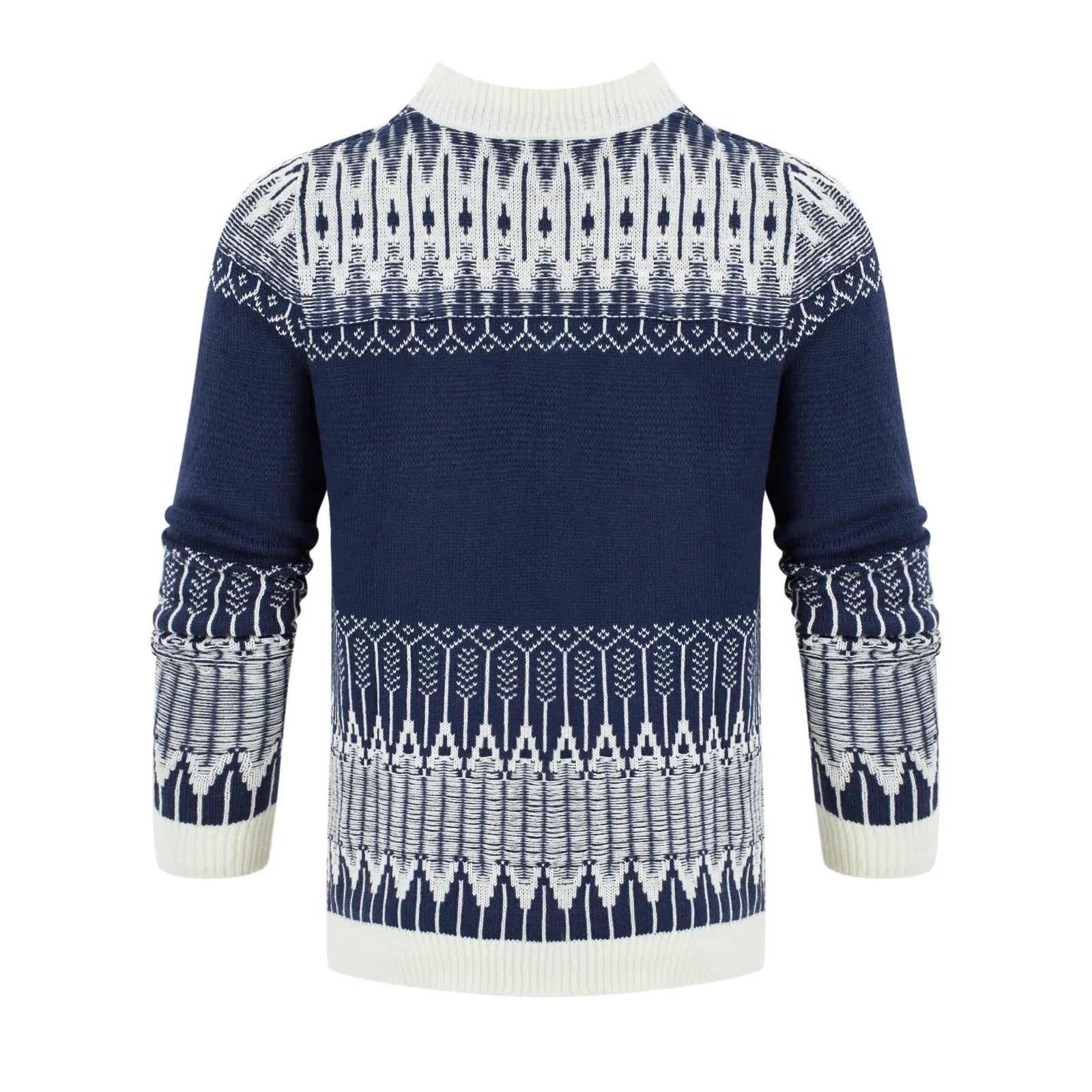 A men's thick-knit long-sleeved pullover sweater in a casual style for winter