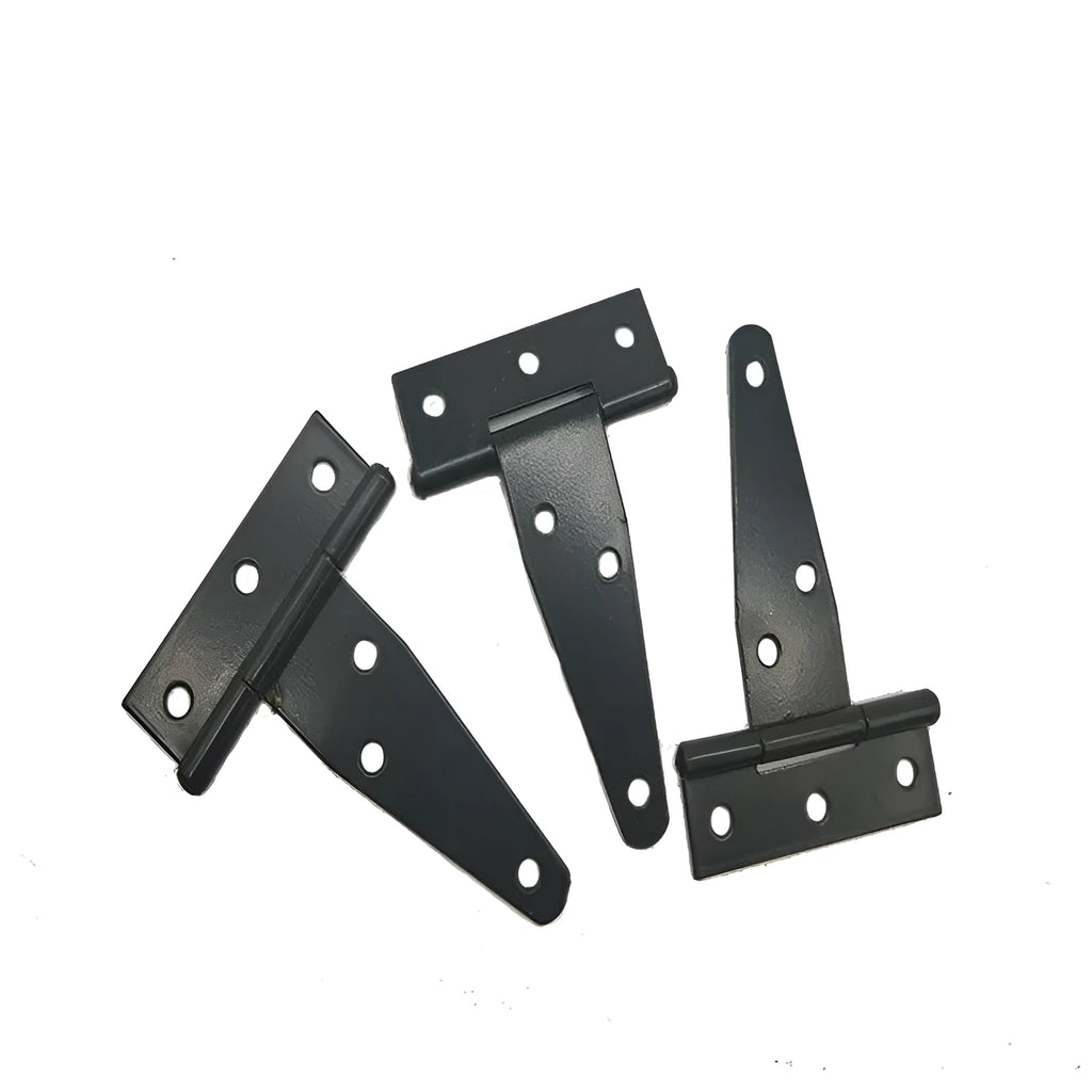 Fixed T-shaped iron hinge for built-in installation on wooden doors and outdoor gates.