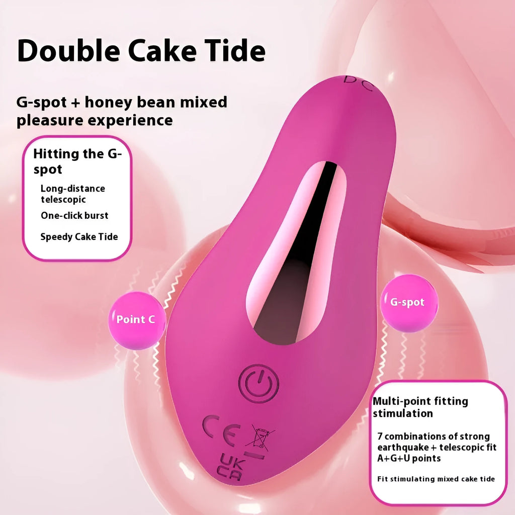 Rose red wearable female massager with butterfly design and smartphone app control