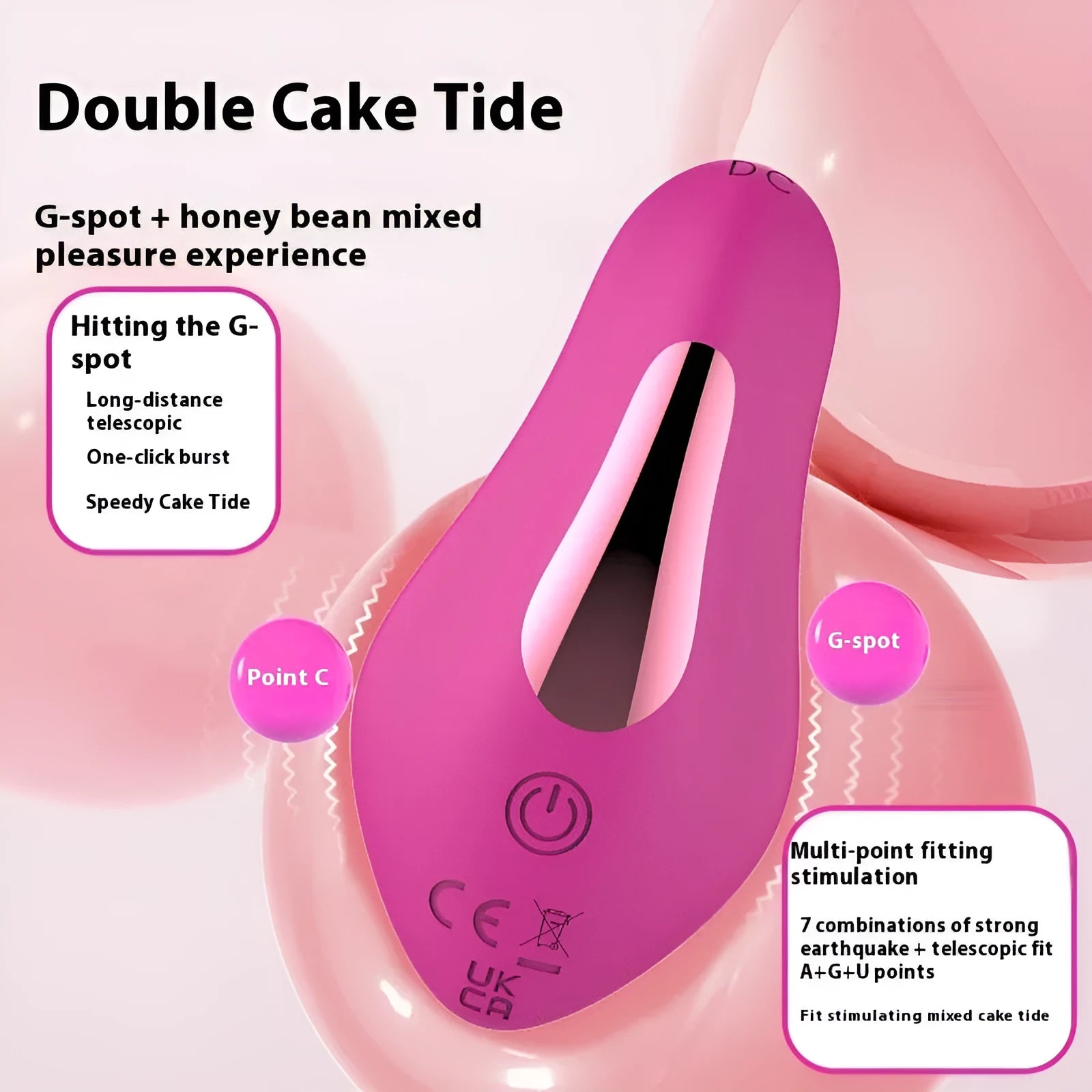 Rose red wearable female massager with butterfly design and smartphone app control