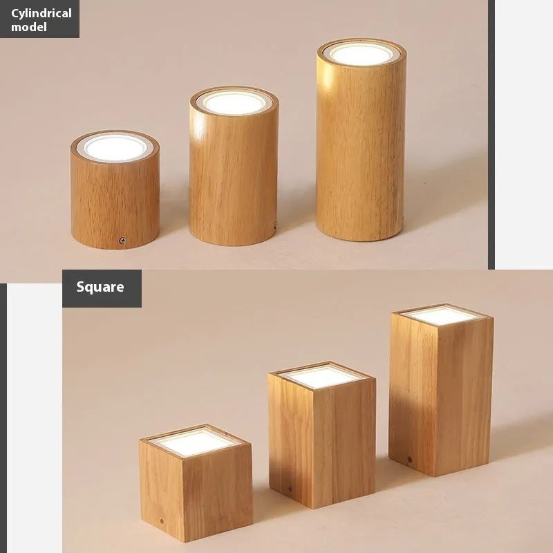Solid wood surface mounted downlight for corridor and entrance ceilings in modern simple design