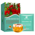 Box of herbal substitutional tea with 50g content and medicine food homology ingredients.