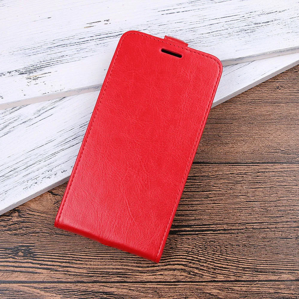 Huawei Honor 7X leather wallet phone case showing card slots and crazy horse pattern texture