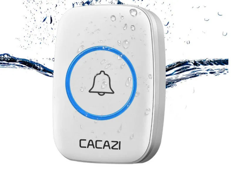 Wireless doorbell transmitter and plug-in receiver unit with 300m range and 36 melody options