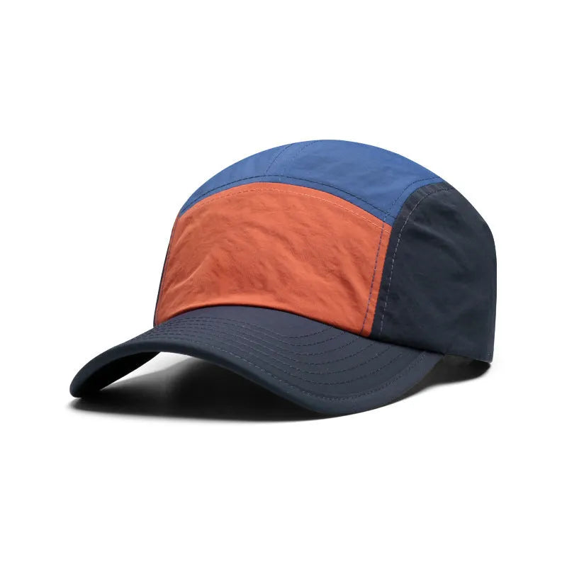 Men's quick-drying baseball cap with curved brim in cotton-polyester blend fabric