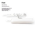 White PU sponge adult restraint set showing handcuffs, foot cuffs, and a neck cuff.