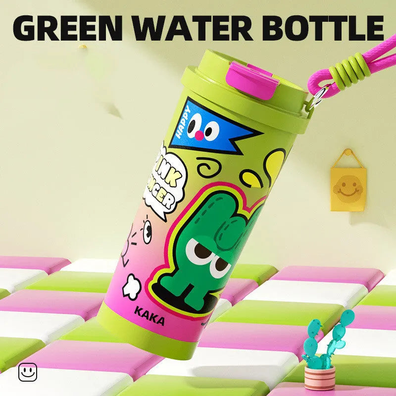 Creative style 500ml vacuum flask in green, black, pink purple, or blue and red colour options