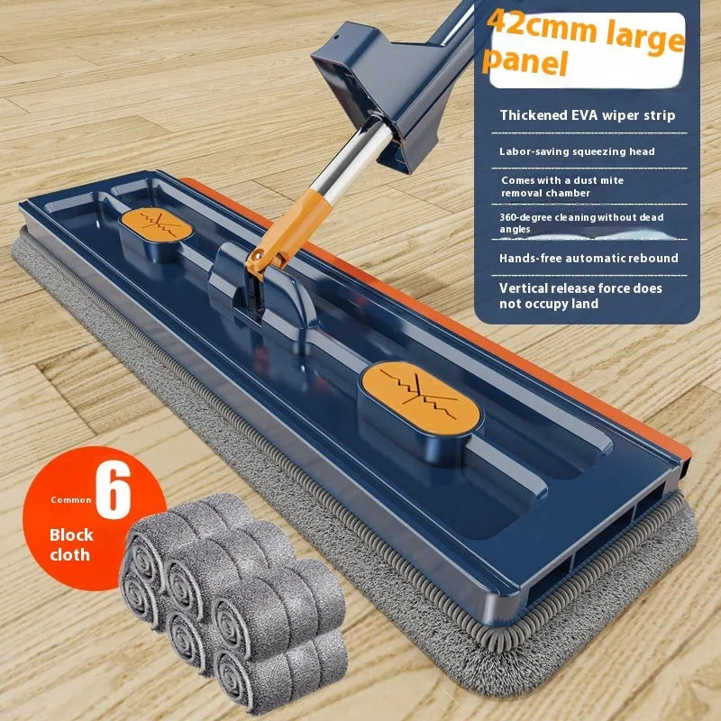 New style large flat mop with 360 rotating head and 137cm stainless steel handle for cleaning tile and wood floors