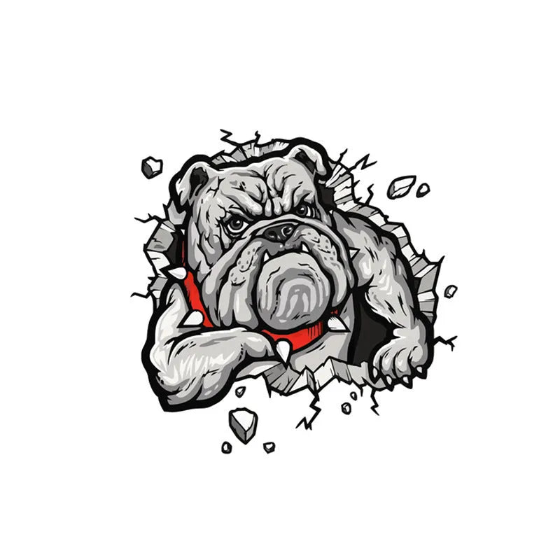 Grey dog pattern motorcycle decorative sticker with 17cm dimensions and custom sizing options
